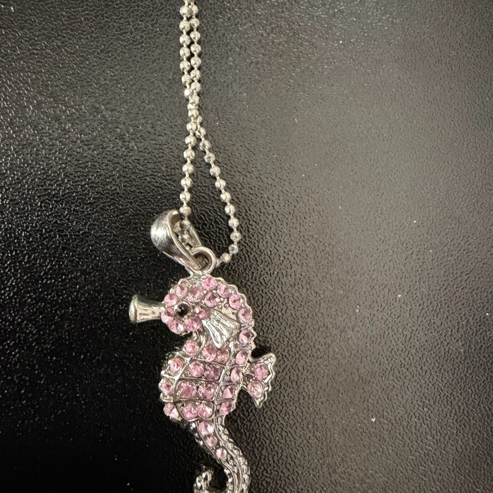 Pink Seahorse Pendant Necklace - Unbranded